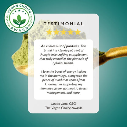 Vegan Product Choice Award Winner Emerald Nutrition® - with testimonial fro. CEO